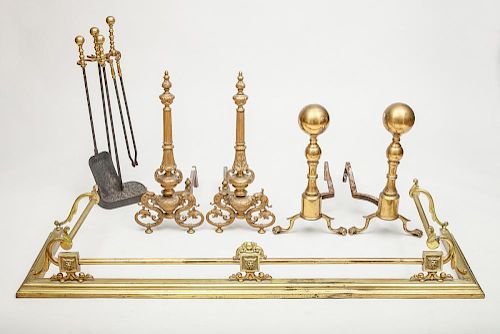 Group of Brass Hearth Equipment