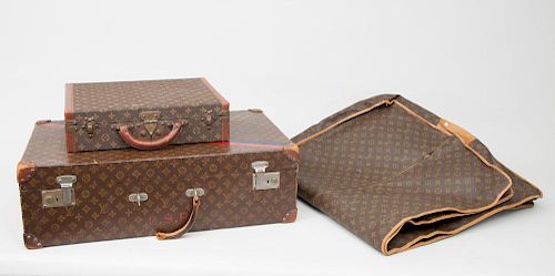 Louis Vuitton Suitcase, Garment Bag, and Attaché Case