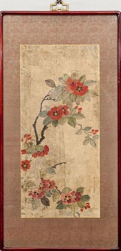 Japanese School: Flowering Branches; and Peonies