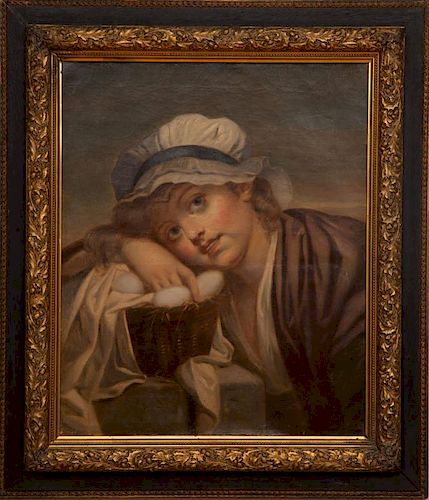 Continental School: Girl with Egg Basket