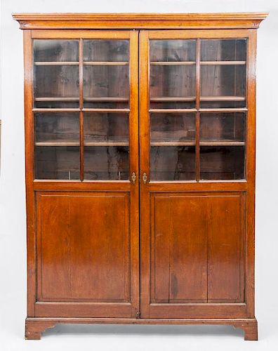 George III Oak Cupboard with Glazed Doors