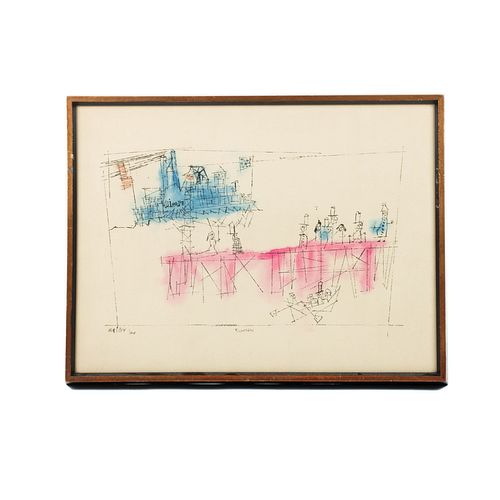 Lyonel Feininger "Excursion" Colored Lithograph