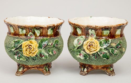 Pair of Polish Pottery Jardinières