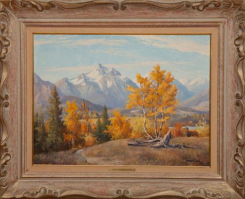 Duncan Mackinnon Crockford (1920-1991): The Bugaboo Mountains from Golden, British Columbia