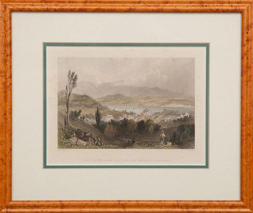 William Henry Bartlett (1809-1854): View of Hudson City and the Catskill Mountains