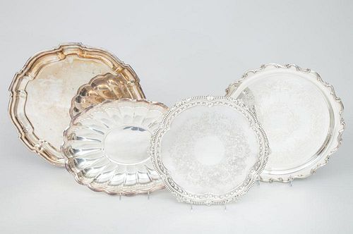 Four Silver-Plate Trays