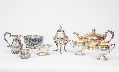 Rogers Silver Weighted Sugar and Creamer Set and Six Other Silver-Plated Articles