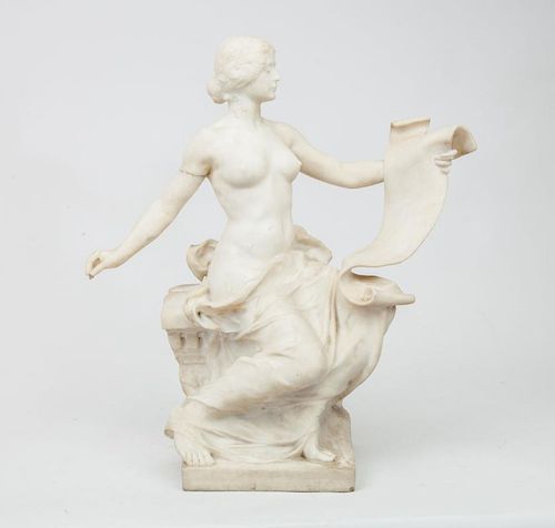 Italian Carved Marble Figure of a Female Nude