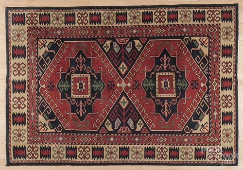 Semi antique Kazak carpet, 8'10'' x 6'.