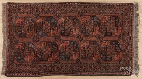 Semi antique Bokhara carpet, 7' x 4'. Provenance: The Estate of Mark and Joan Eaby