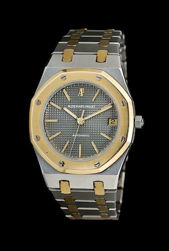 * A Stainless Steel and 18 Karat Yellow Gold Royal Oak Wristwatch, Audemars Piguet,