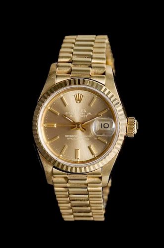 * An 18 Karat Yellow Gold Ref. 69178 Oyster Perpetual Datejust Wristwatch, Rolex,