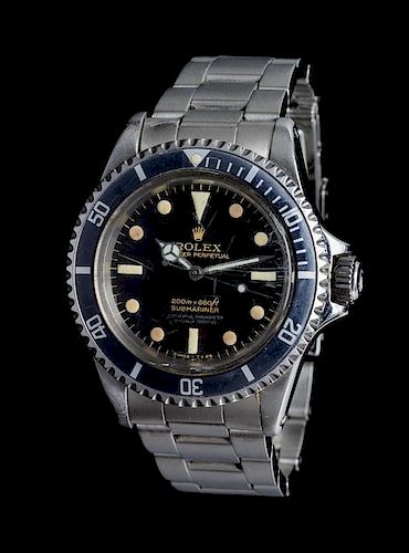 * A Stainless Steel Ref. 5512/5513 Submariner Wristwatch, Rolex, Circa 1958,