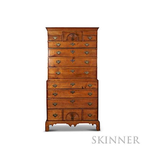 Chippendale Carved Maple Chest-on-chest