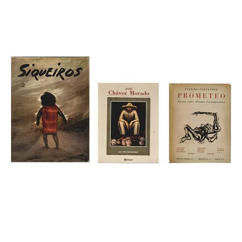 Libros sobre Siqueiros, Chávez Morado y Justino Fernández. Piezas: 3.