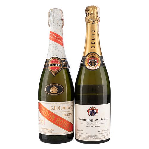 Lote de Champagne. a) Detuz. Brut 1970. G. H. Mumm. En presentaciones de 750 ml. Total de piezas: 2.