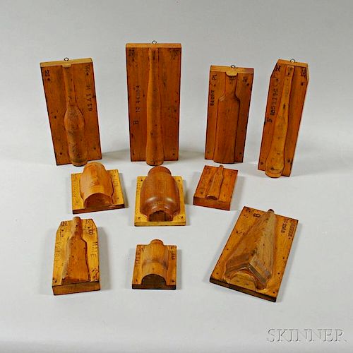 Ten Carved Pine Nautical Molds