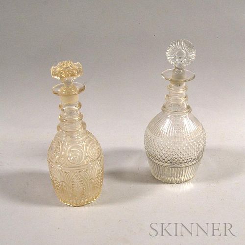 Two Mold Blown Glass Decanters