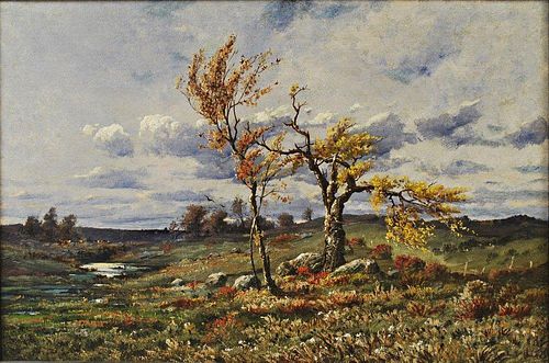 Gamaliel Beaman (New Hampshire/Massachusetts, 1852-1937)       Landscape with Two Trees.