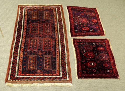 Baluch Rug and Pair of Baluch Bag Faces