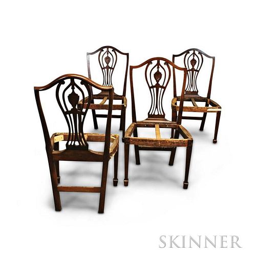 Set of Four Federal Mahogany Side Chair Frames