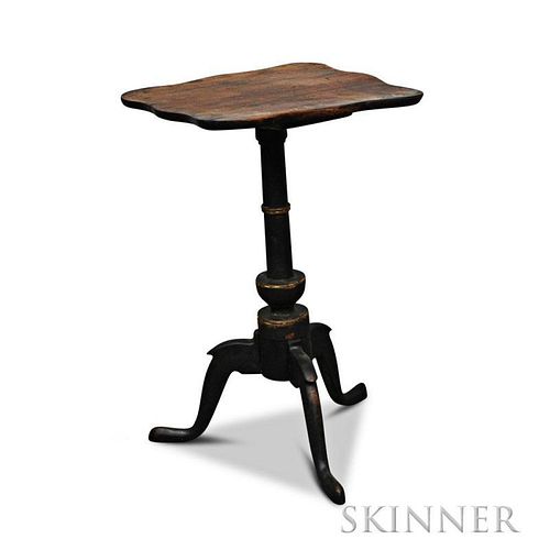 Federal Black-painted Birch Candlestand
