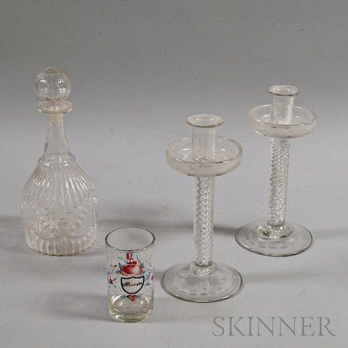 Four Colorless Glass Items
