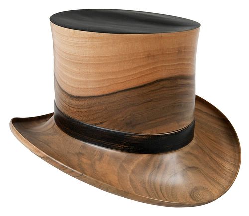 Chris Ramsey English Walnut Turned Sculptural Top Hat