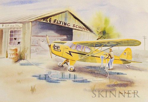 Mal Piper (American, 20th Century)       Ace Flying School.
