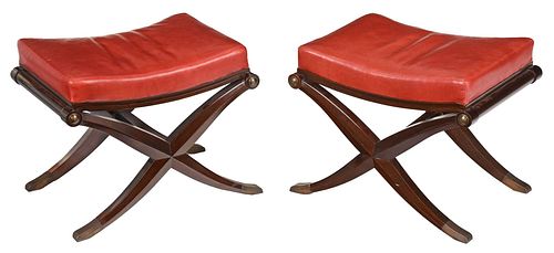 Pair David Easton Neoclassical Style Footstools