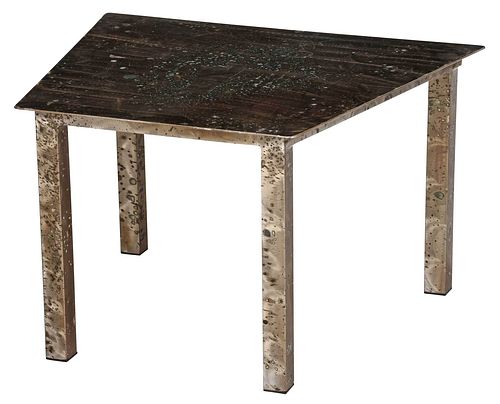 Southwestern Style Modern Brushed Steel Low Table