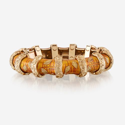 An eighteen karat gold and enamel bracelet, Van Cleef & Arpels