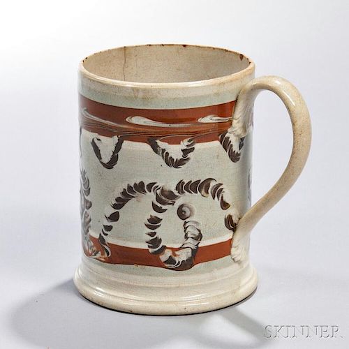 Mocha-decorated Creamware Quart Mug