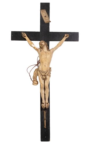 EARLY 19TH C. FRENCH IVORY CRUCIFIX