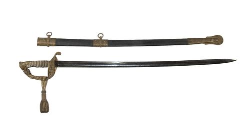 CIVIL WAR SWORD & SCABBARD, WITH PROVENANCE, CARRIED AT GETTYSBURG