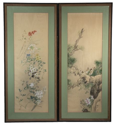 PR OF EARLY 20TH C. JAPANESE PAINTED SCROLLS, FRAMED