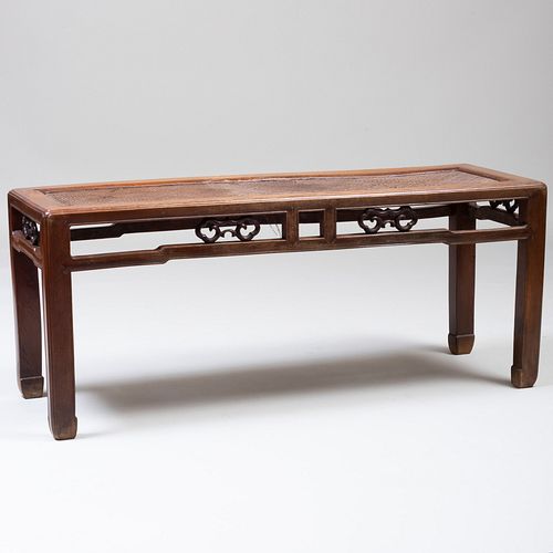 Chinese Jumu Bench with Woven Seat