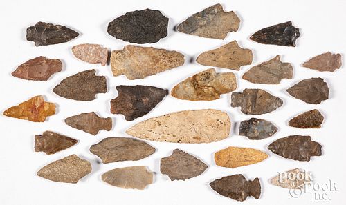 Group of stone points of various origin
