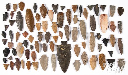 Group of approximately eighty various stone points