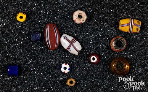 Twelve early Plains Indian trade beads, 18th c.
