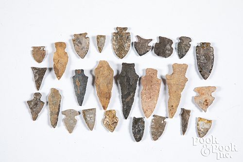 Group of various stone points