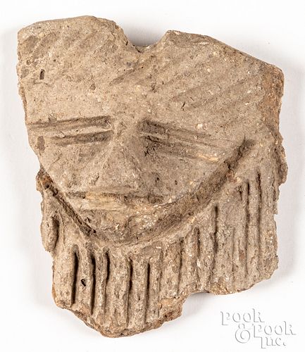 Susquehannock Indian clay stylized human face