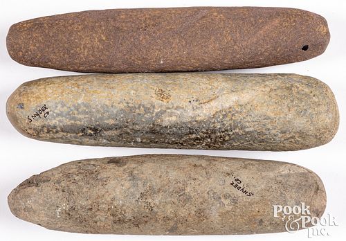 Three Pennsylvania ancient stone pestles