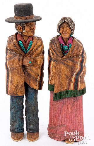 Carved Navajo Dine Indian wood figures