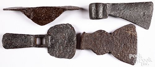 Four excavated iron trade items