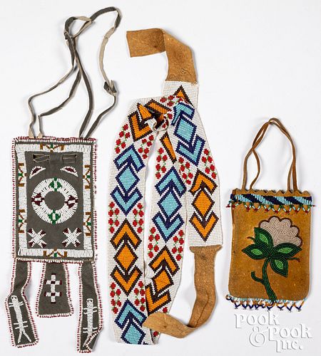 Native American Indian beadwork items