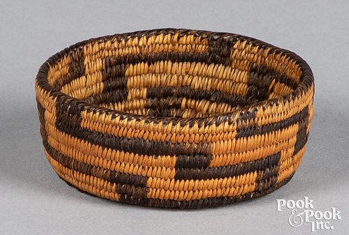 Pima Indian miniature coiled basket