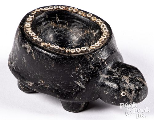 Chumash Indian stone turtle effigy bowl