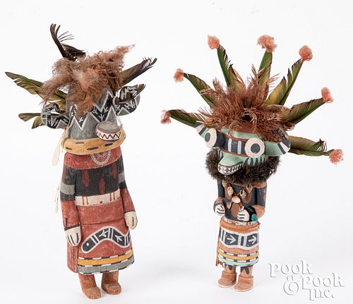 Elaborately decorated Hopi Indian kachina dolls