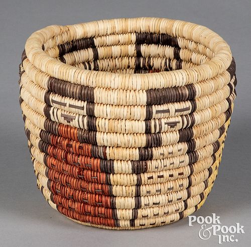 Hopi Indian Yeibichai basket in four colors